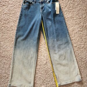 No Boundaries Blue and White Flare Jeans